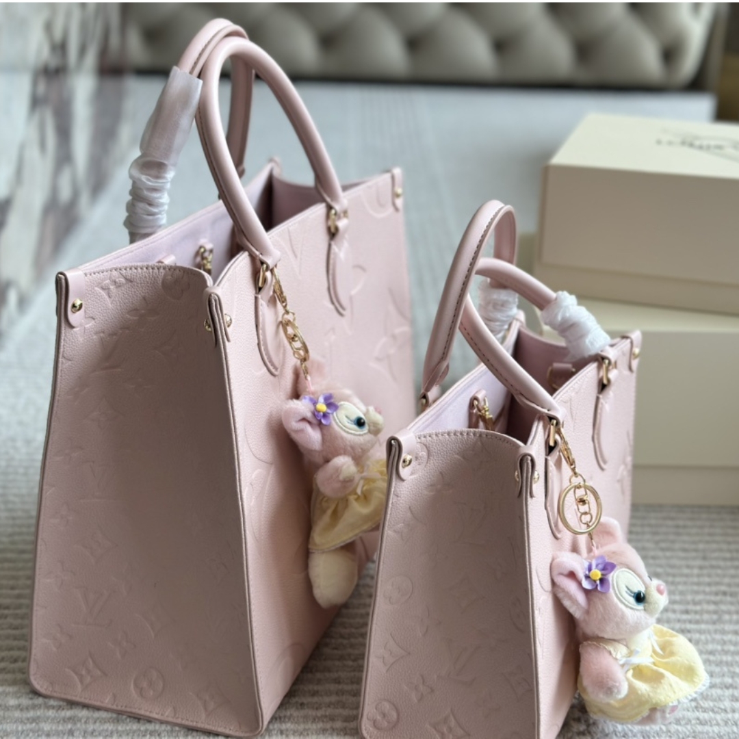 Louis Vuitton Onthego Pm Monogram Empreinte Pink Opale 25Cm M47135