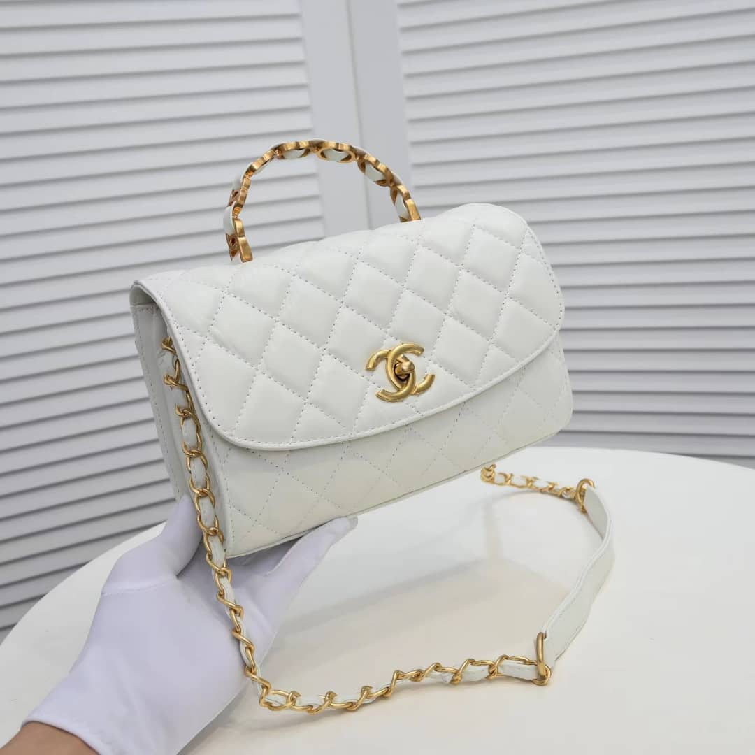 Chanel Mini Flap Handle White 19Cm/7.6in