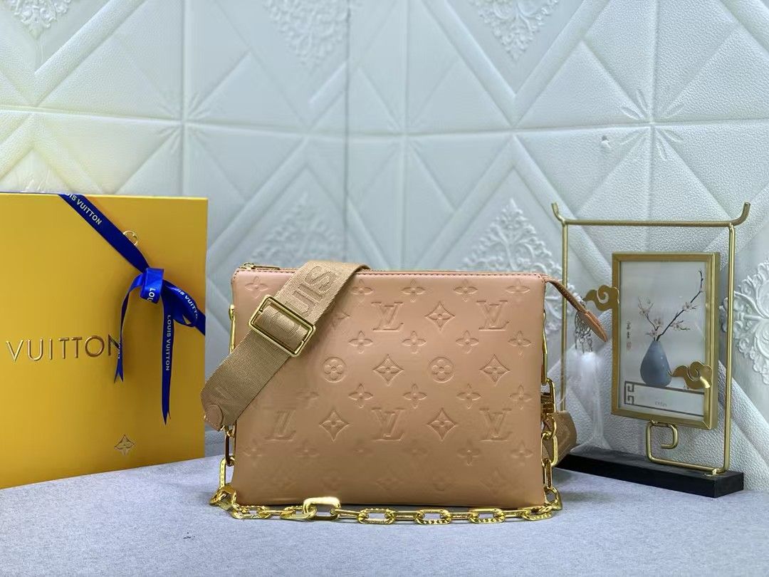 Louis Vuitton Coussin PM Monogram Leather Shoulder Bag Camel 26cm M57791