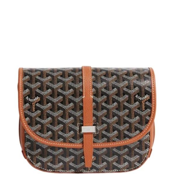 GOYARD BELVEDERE PM BAG BLACK TAN 22CM