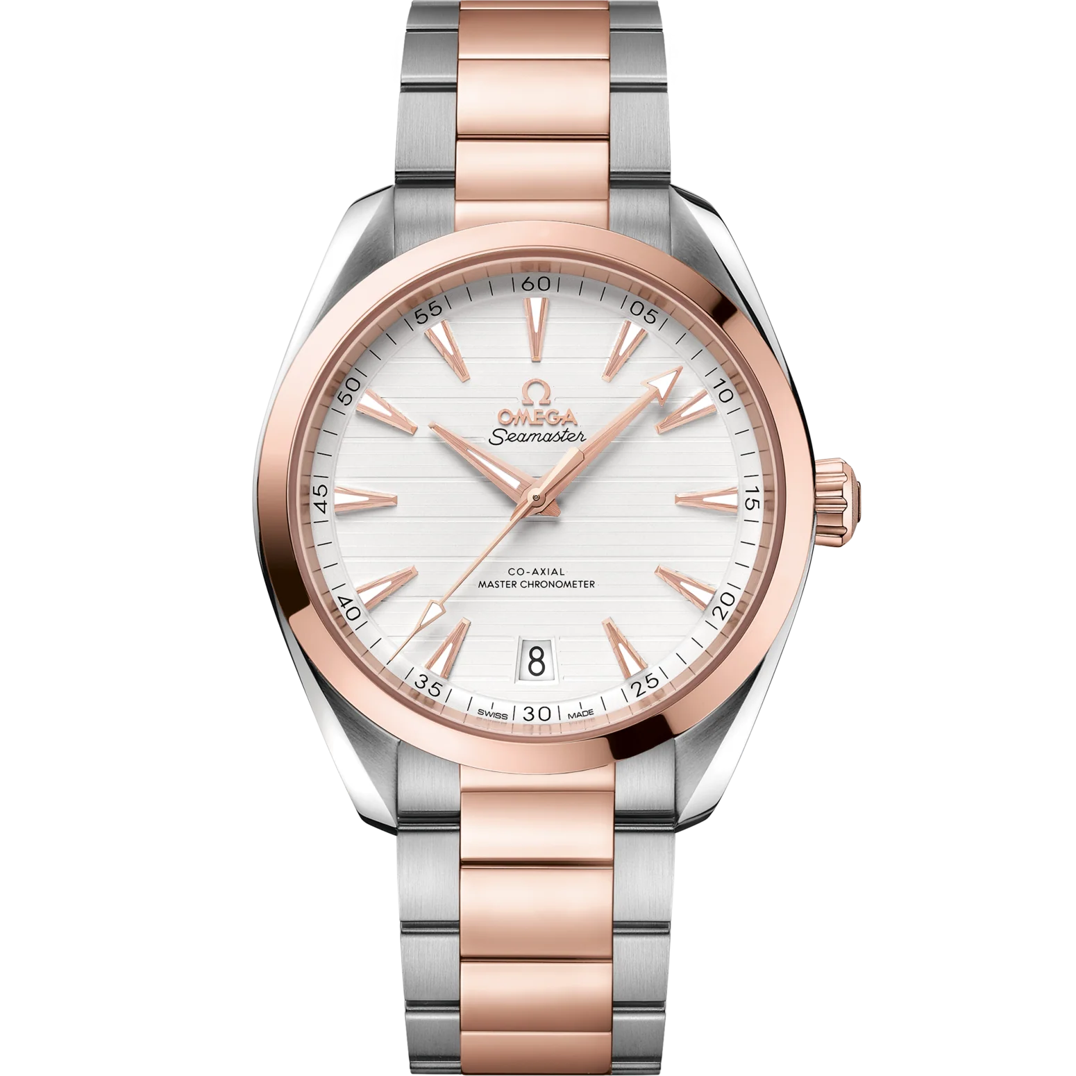 OMEGA Seamaster Aqua Terra 41 mm   Silver Dial Stainless Steel and Sedna™ 18k Rose Gold Bracelet 220.20.41.21.02.001