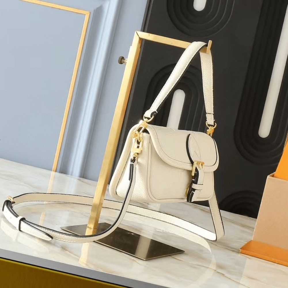 Louis Vuitton Nano Diane Monogram Empreinte Leather Cream 19Cm