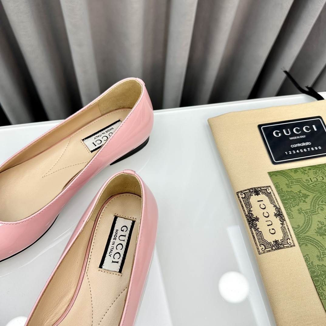 Gucci Crystal Gg Women’S Ballet Flat Pink
