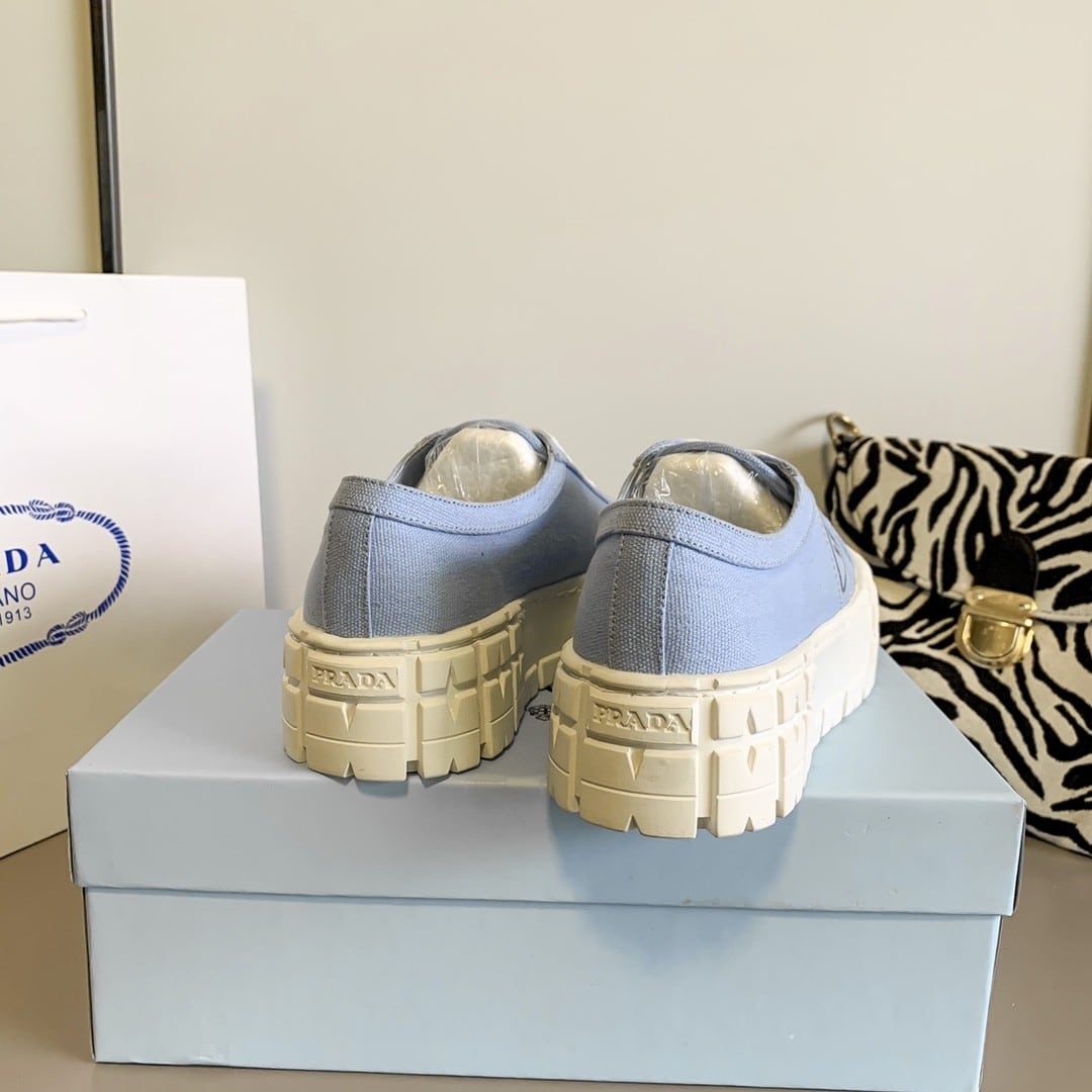 Prada Double Wheel Nylon Gabardine Sneaker Light Blue 1E260M3Lfxf0591F050