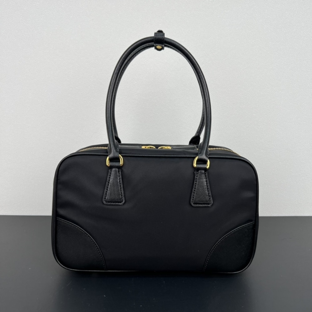 Prada Re Edition 1978 Medium Re Nylon And Saffiano Two Handle Bag Black 30Cm
