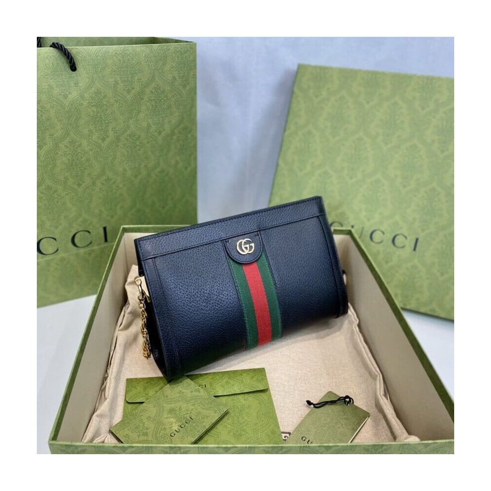 Gucci Ophidia Small Shoulder Bag in Black Leather