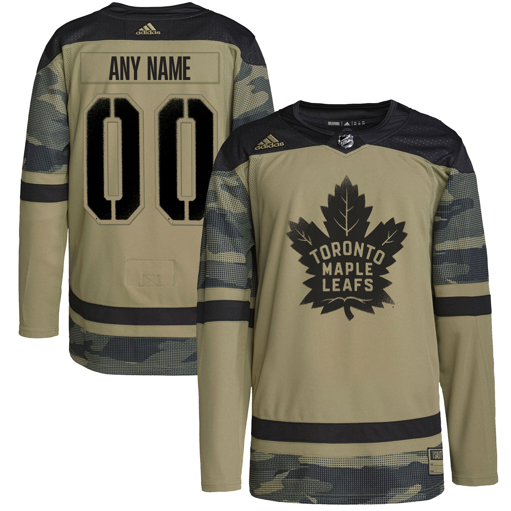 Toronto Maple Leafs adidas Logo Military Appreciation Team Authentic Custom Practice Jersey – Camo