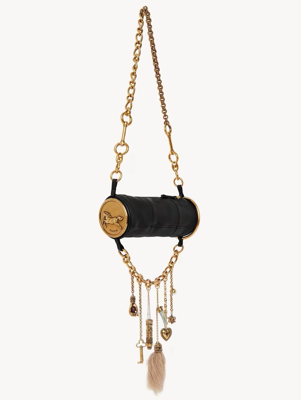 Chloé Runway Gravity Bag – Charm Chain Cylinder Shoulder Bag