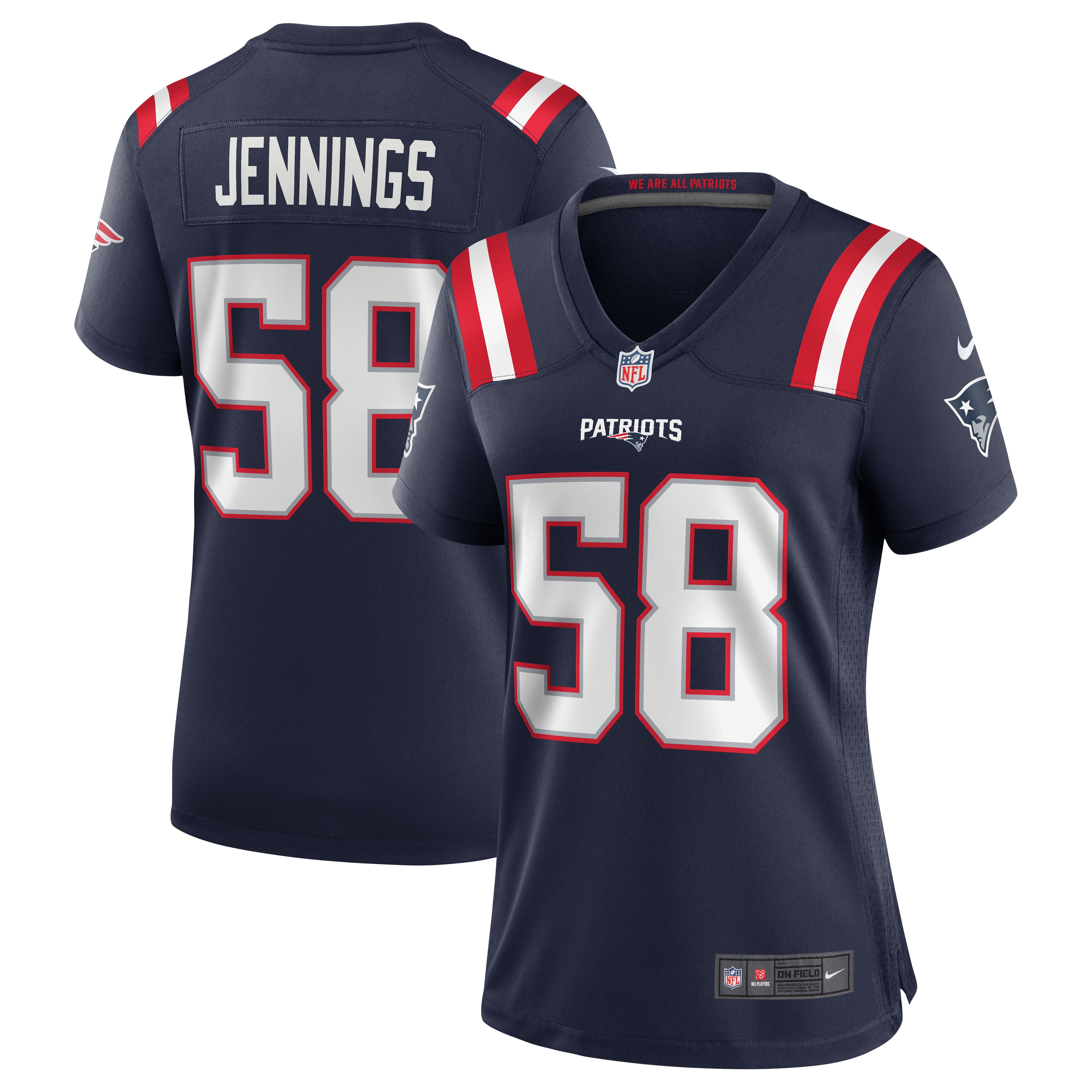 Anfernee Jennings New England Patriots Nike Women's Team Game Jersey -  Navy
