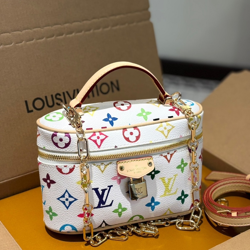 Louis Vuitton X Takashi Murakami Vanity Chain Pouch White 20cm M13662