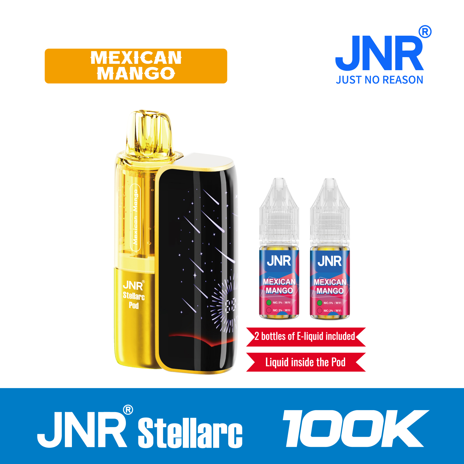 Mexican Mango | JNR Stellarc 100K Puffs Kit - Refillable & Replaceable Pod Vape