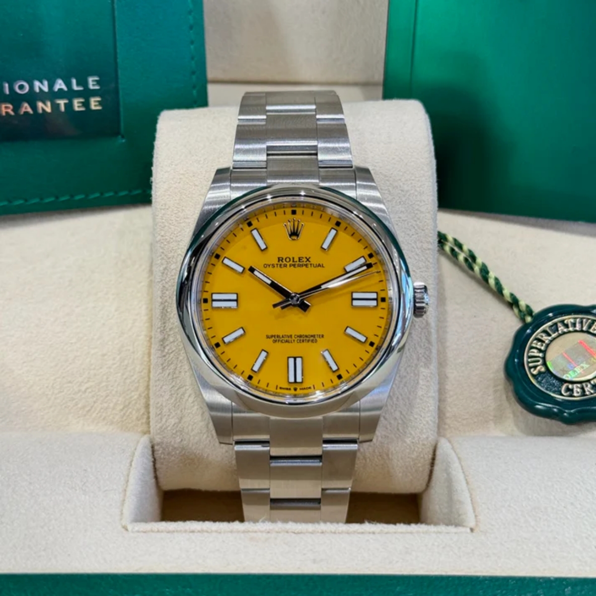 Rolex Oyster Perpetual 41mm 124300-0004 Yellow Dial