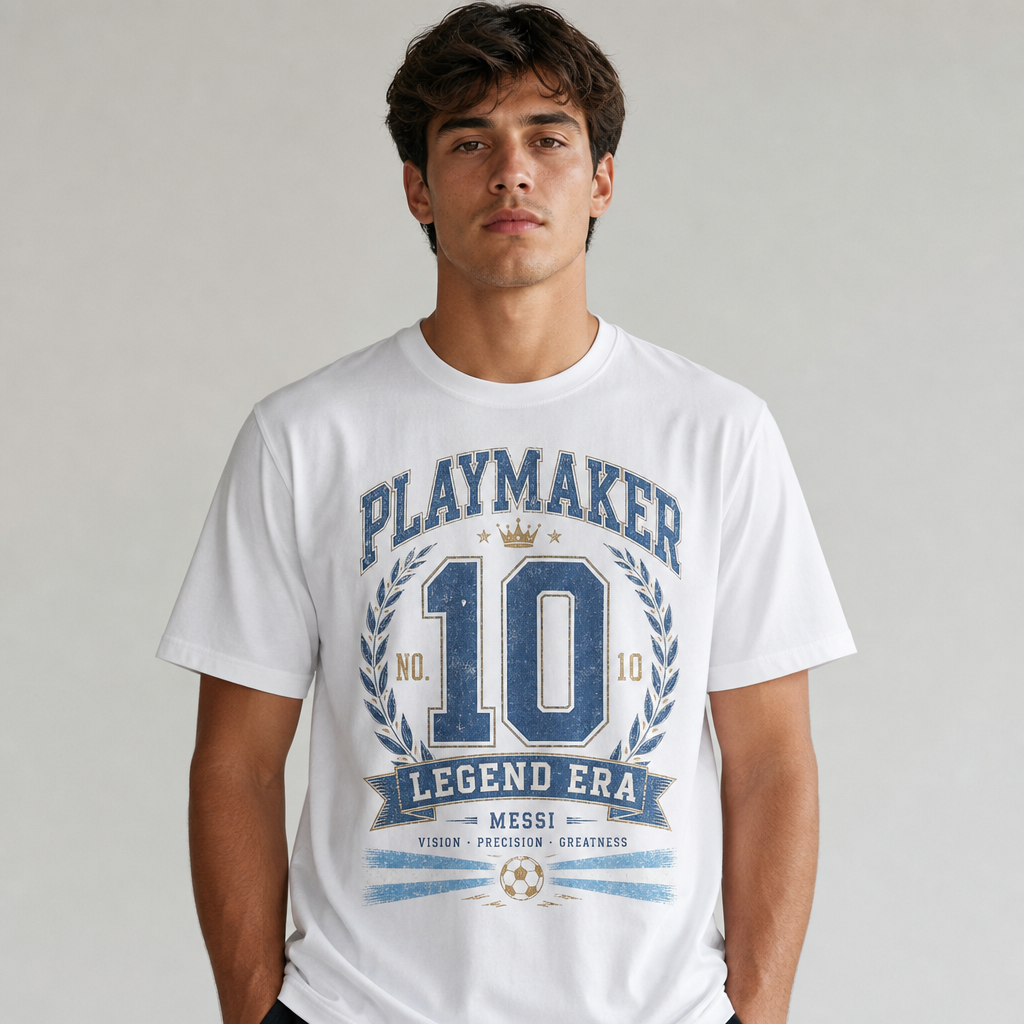 Messi World Cup Printed T-Shirt Unisex Loose Fit T-Shirt 100% Cotton Soft Comfortable Summer Casual Printed Top