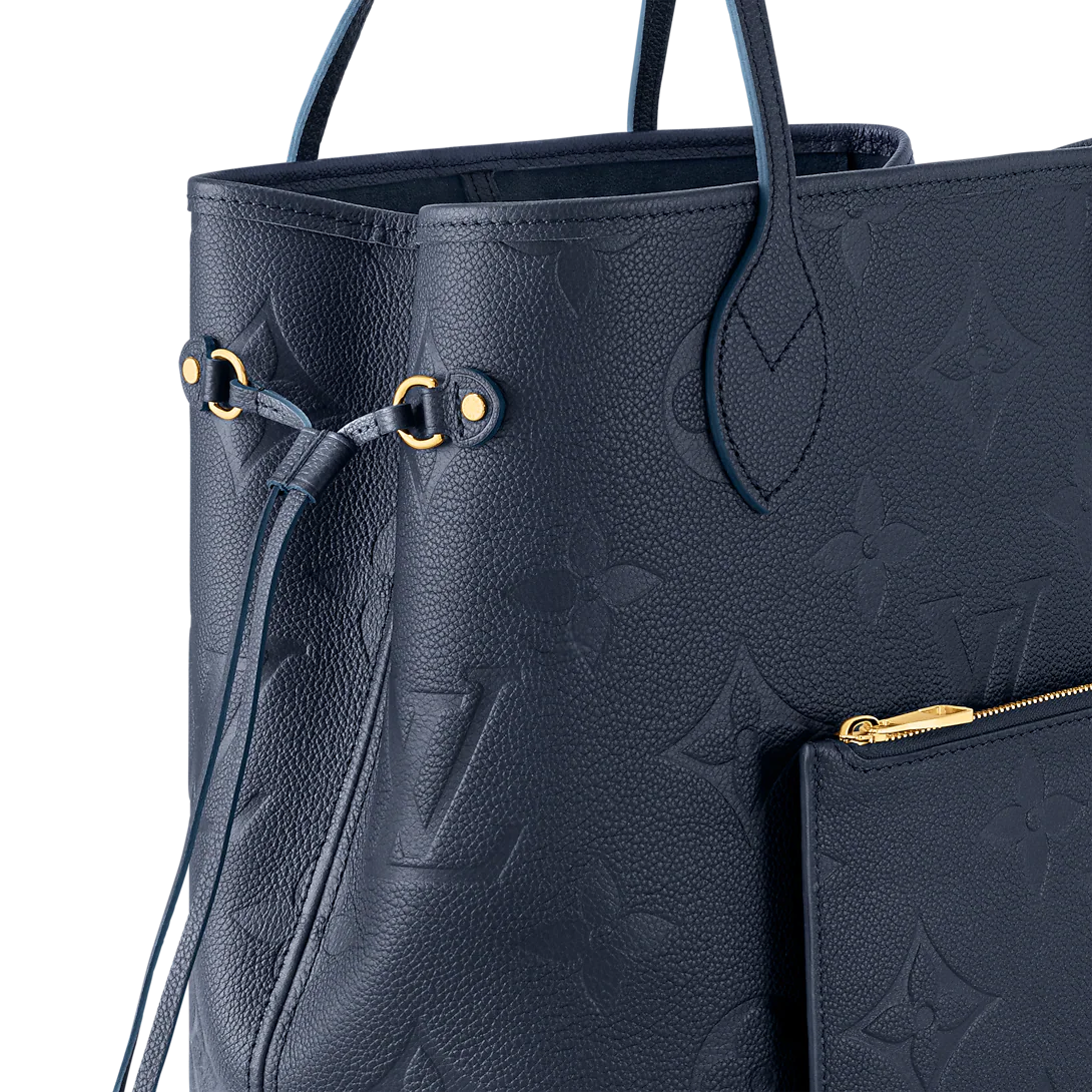 Louis Vuitton Neverfull Mm Tote Bag Navy Blue 31cm M47143