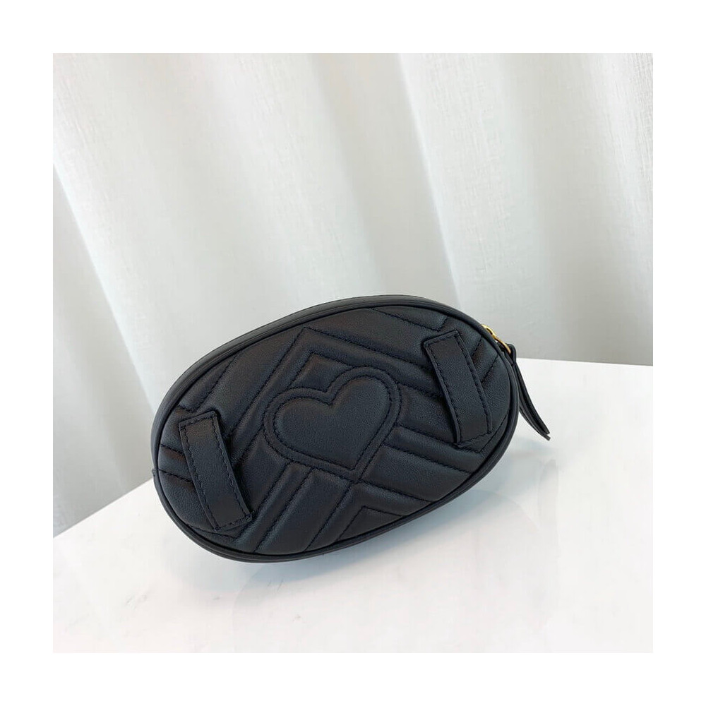 Gucci GG Marmont Matelasse Leather Belt Bag Black