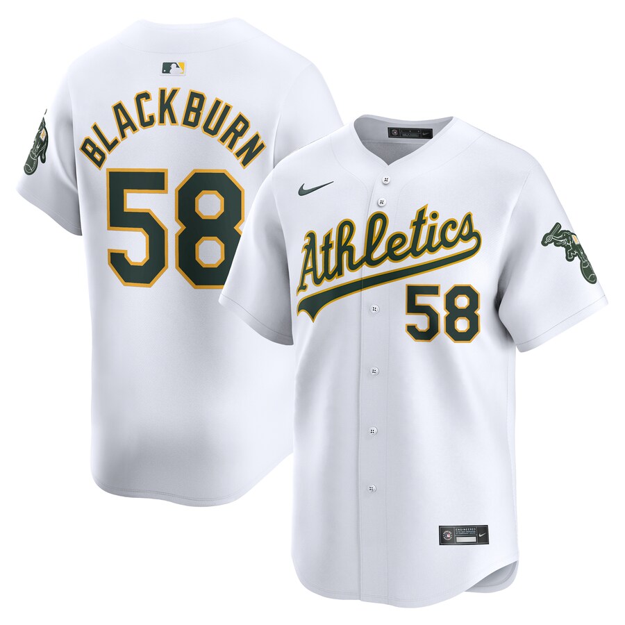 Paul Blackburn Oakland Athletics Home Limited Player Jersey White