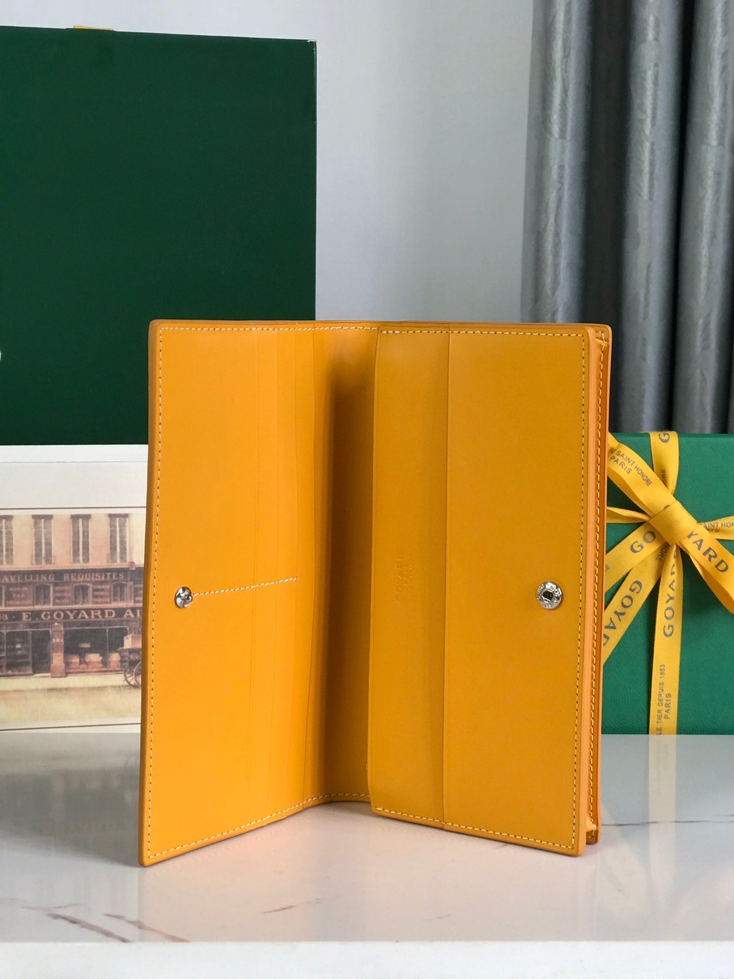 Goyard Richelieu Wallet 19 Cm Yellow Goyardine Canvas