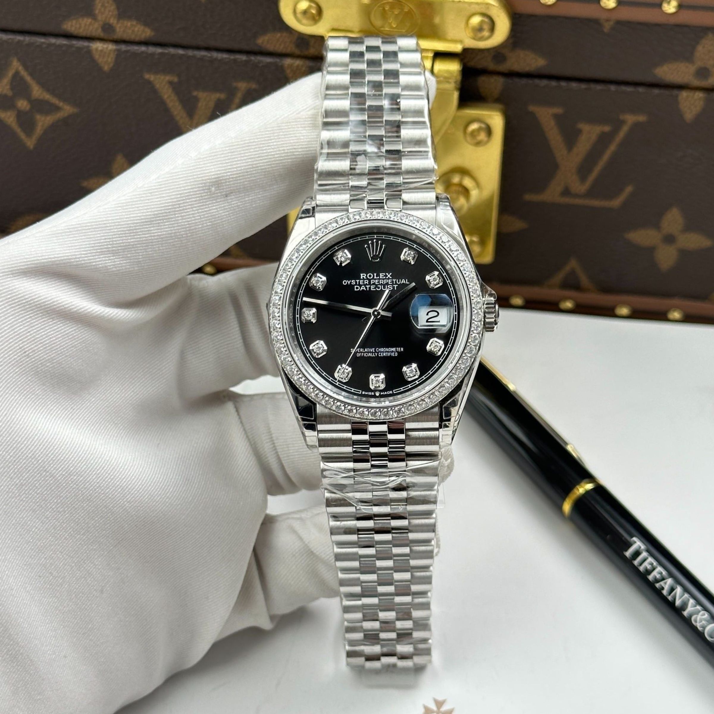 [Superclone] Rolex Datejust 36mm Bright Black Dial Diamond Jubilee 126284RBR