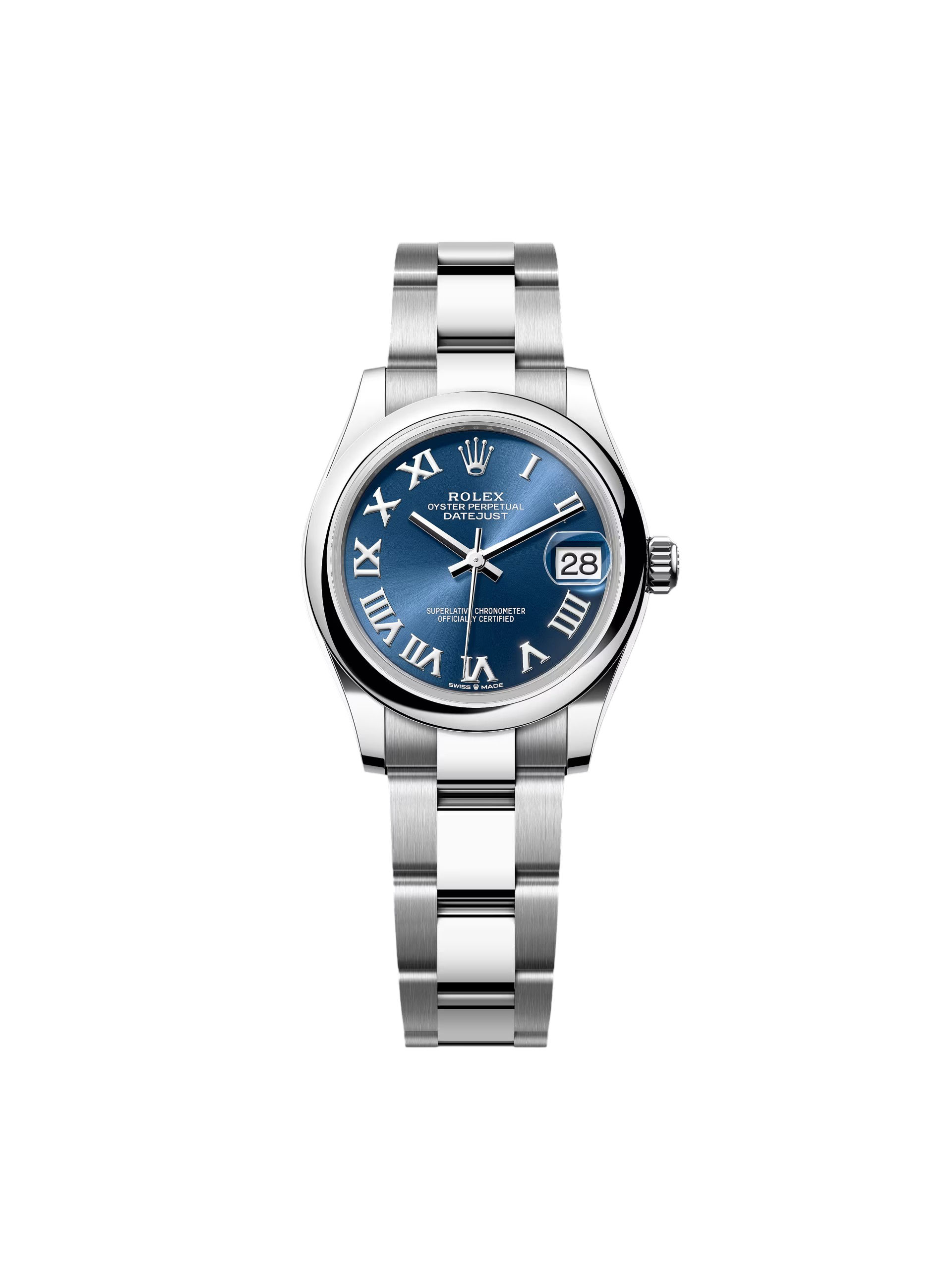 Rolex Datejust m278240-0017/0018 31mm Blue Roman Domed Bezel Oyster Oystersteel