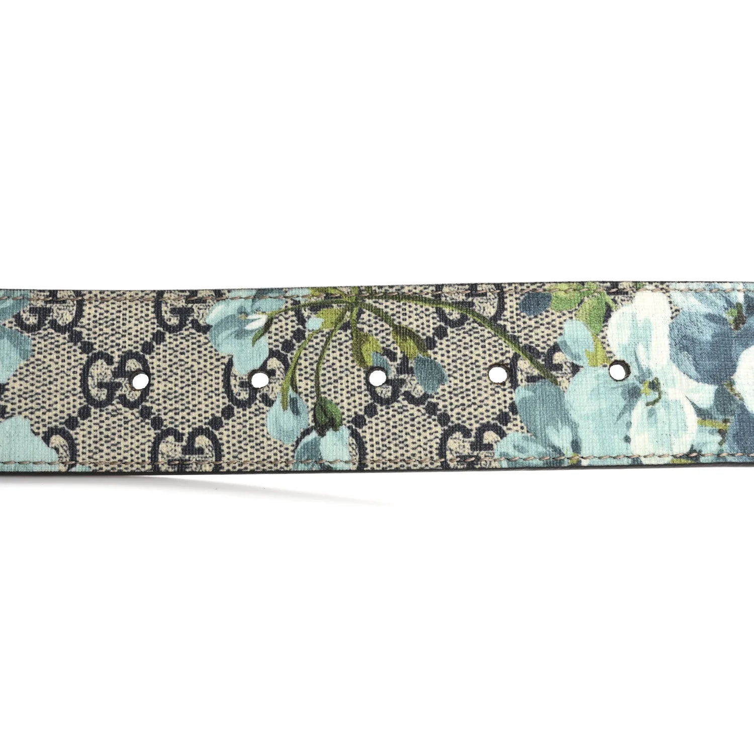 GG Supreme Monogram Blooms Plaque Belt 70 28 Blue