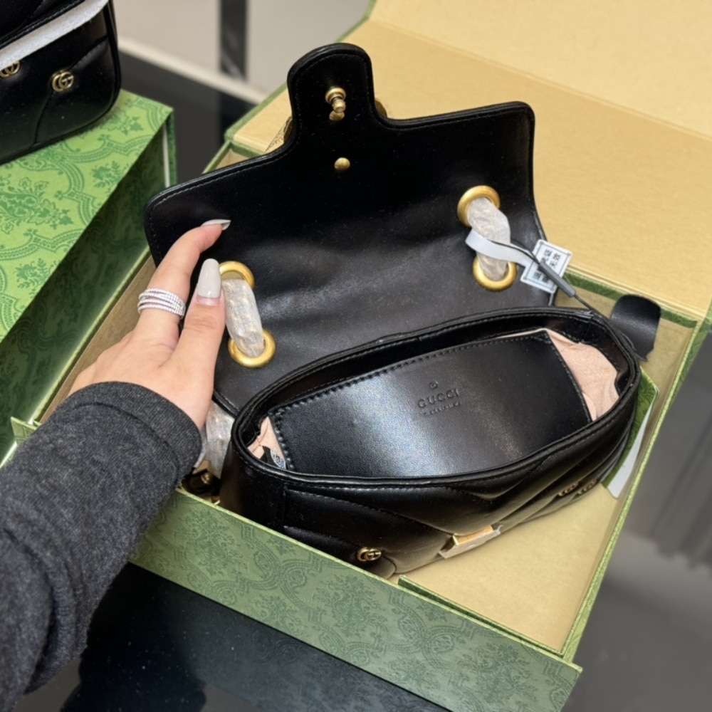 Gucci Gg Marmont Small Shoulder Bag Black 26Cm 443497 Aacpg 1000