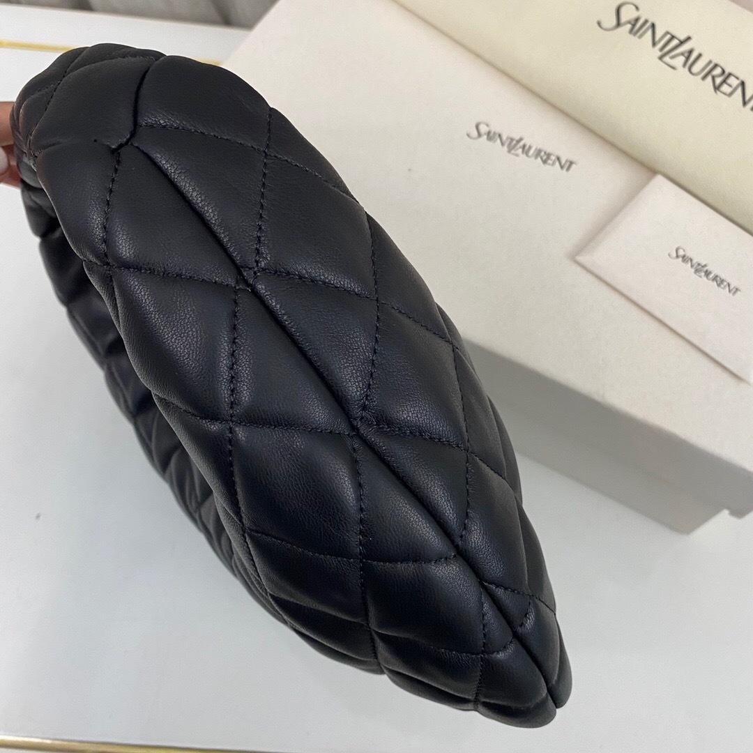 Saint Laurent Icarino Icare Mini Black Lambskin Hobo Bag 22cm/8.7 in
