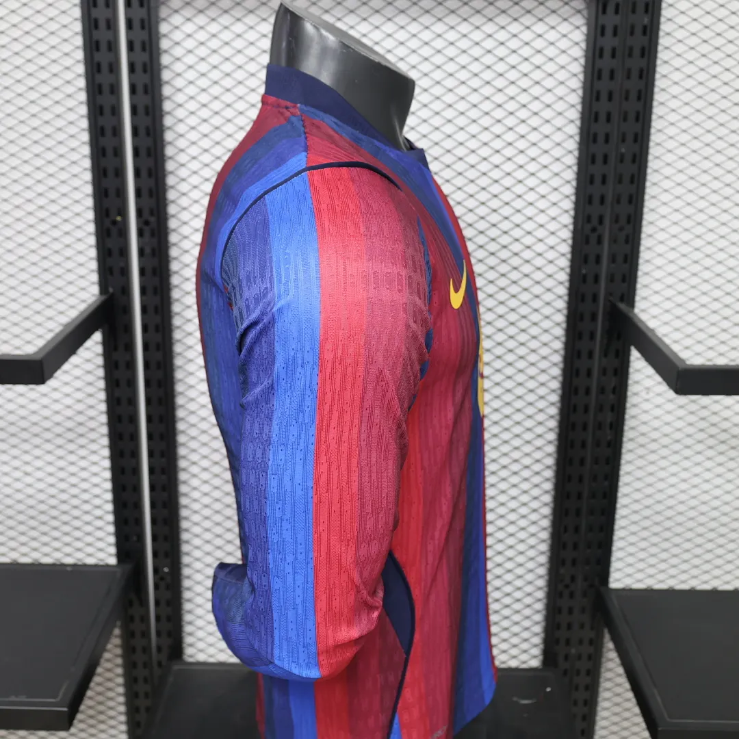 2026/27 La Liga Barcelona Team Home Football Jersey Player Version Long Sleeves - JerseyFun