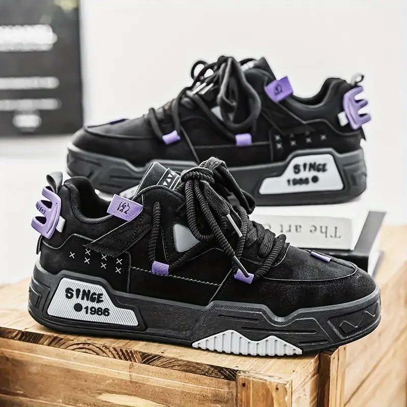 Korean-Style Thick-Sole Skateboard Shoes – Anti-Slip Rubber Outsole
