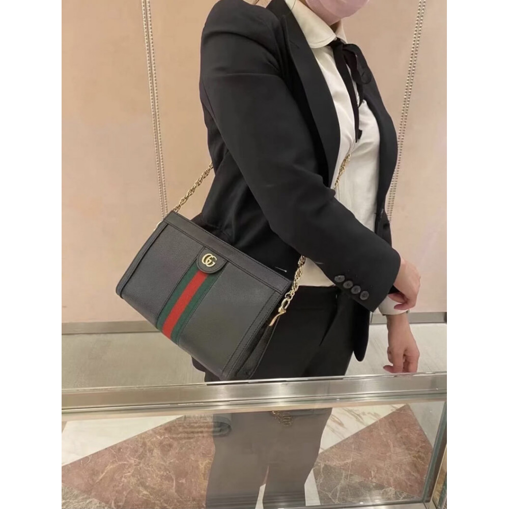 Gucci Ophidia Small Shoulder Bag in Black Leather
