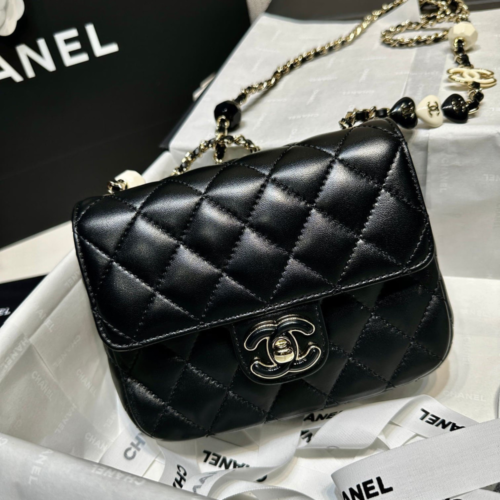 Chanel Mini Flap Bag in Black Lambskin