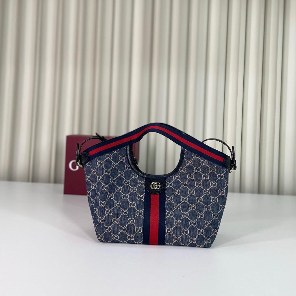 Gucci Giglio GG Denim Tote Bag 25cm/9.8in