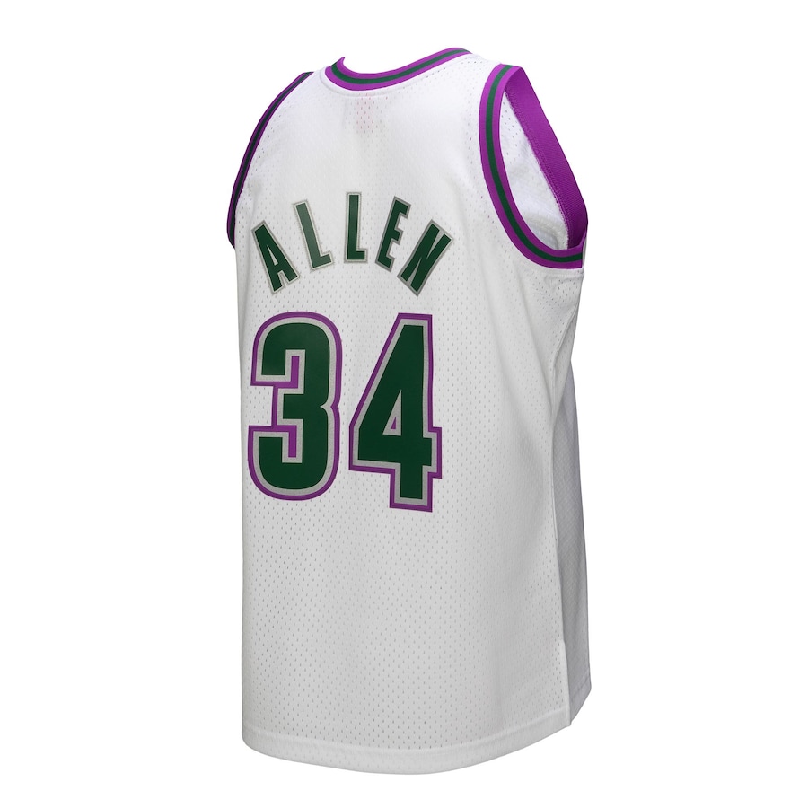 Men's Ray Allen White Milwaukee Bucks 1996/97 Swingman Jersey