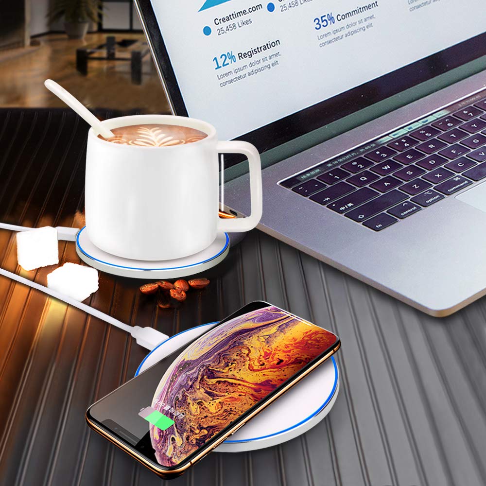 AriTan 2 in 1 Wireless Heating Mug ＆ Wireless Charger
