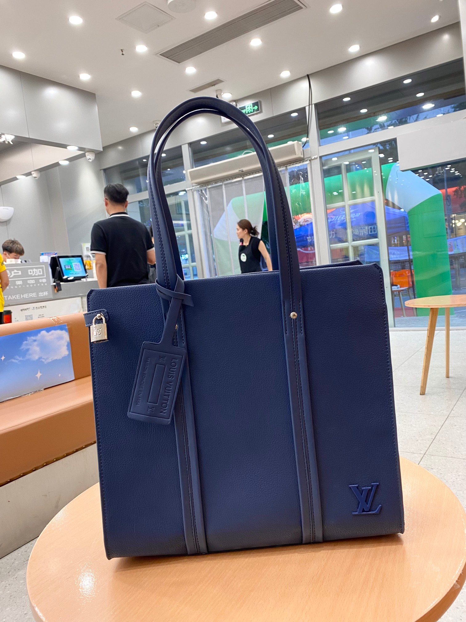 Louis Vuitton Aerogram Takeoff Tote Bag Blue 37Cm