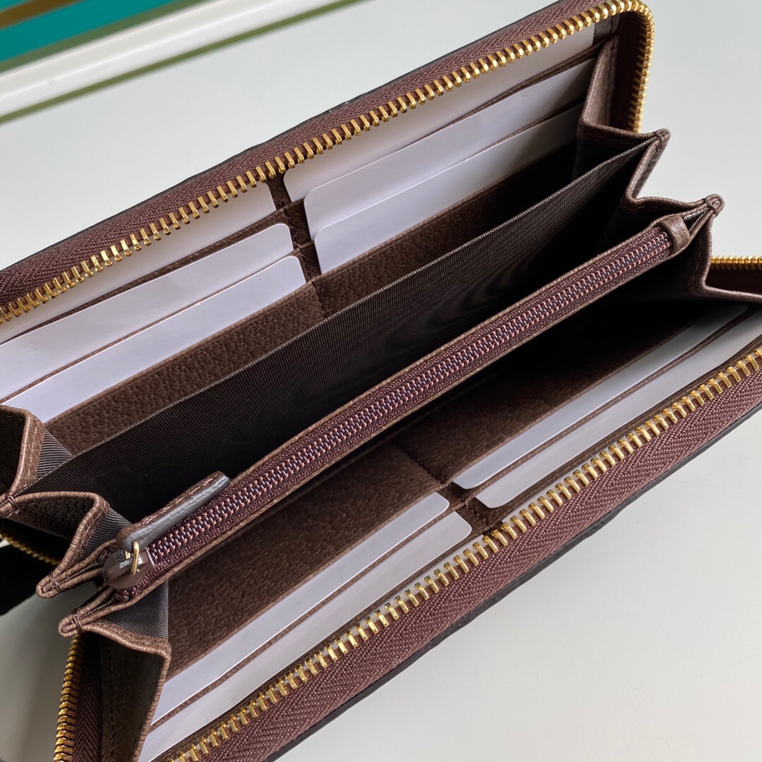 Gucci Ophidia Zip Around GG Supreme Wallet Brown 19cm 523154 96IWG 8745