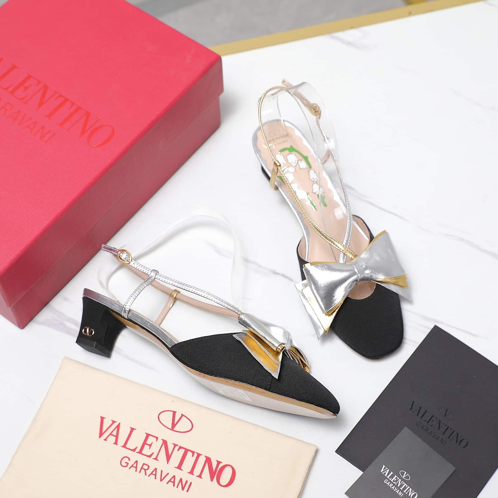 Valentino Bowow Slingback Pumps Black 6W2S0Lb6Qlj R1V