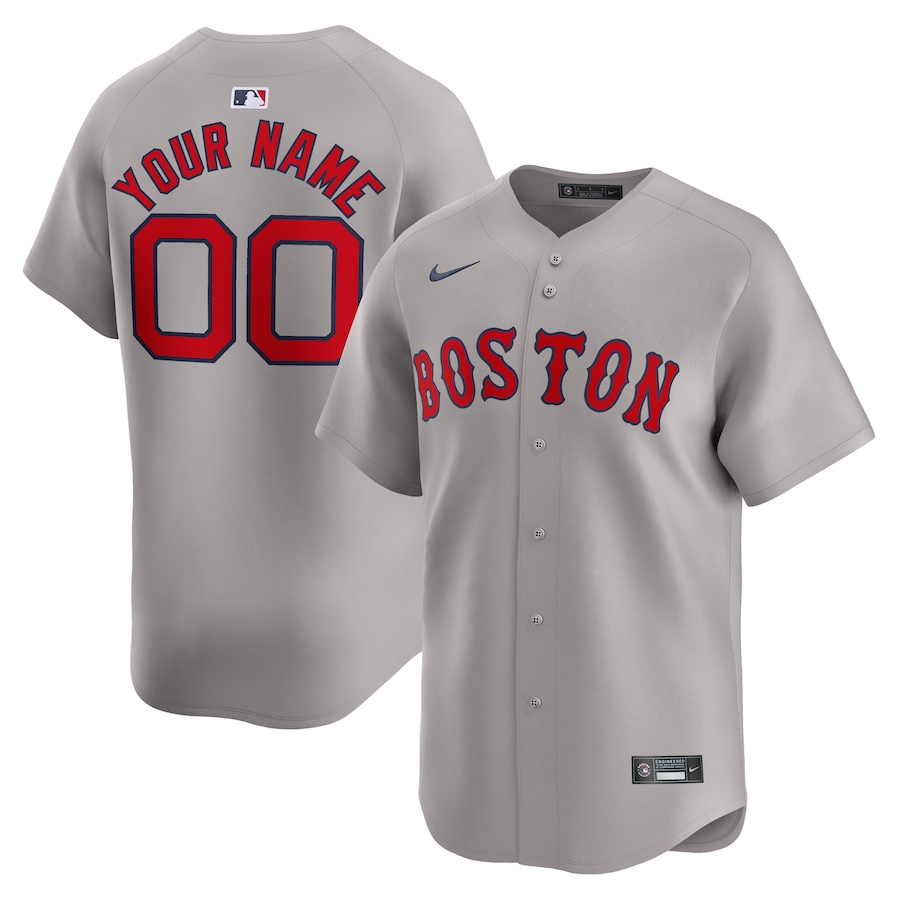 Boston Red Sox Away Limited Custom Jersey Gray
