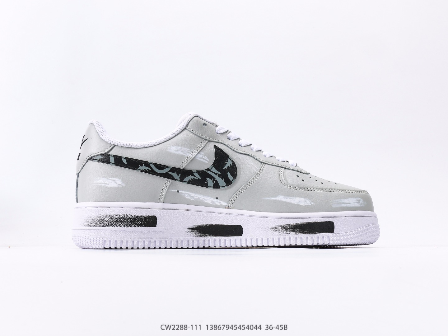 Nike Air Force 1 Low Grey Graffiti Custom