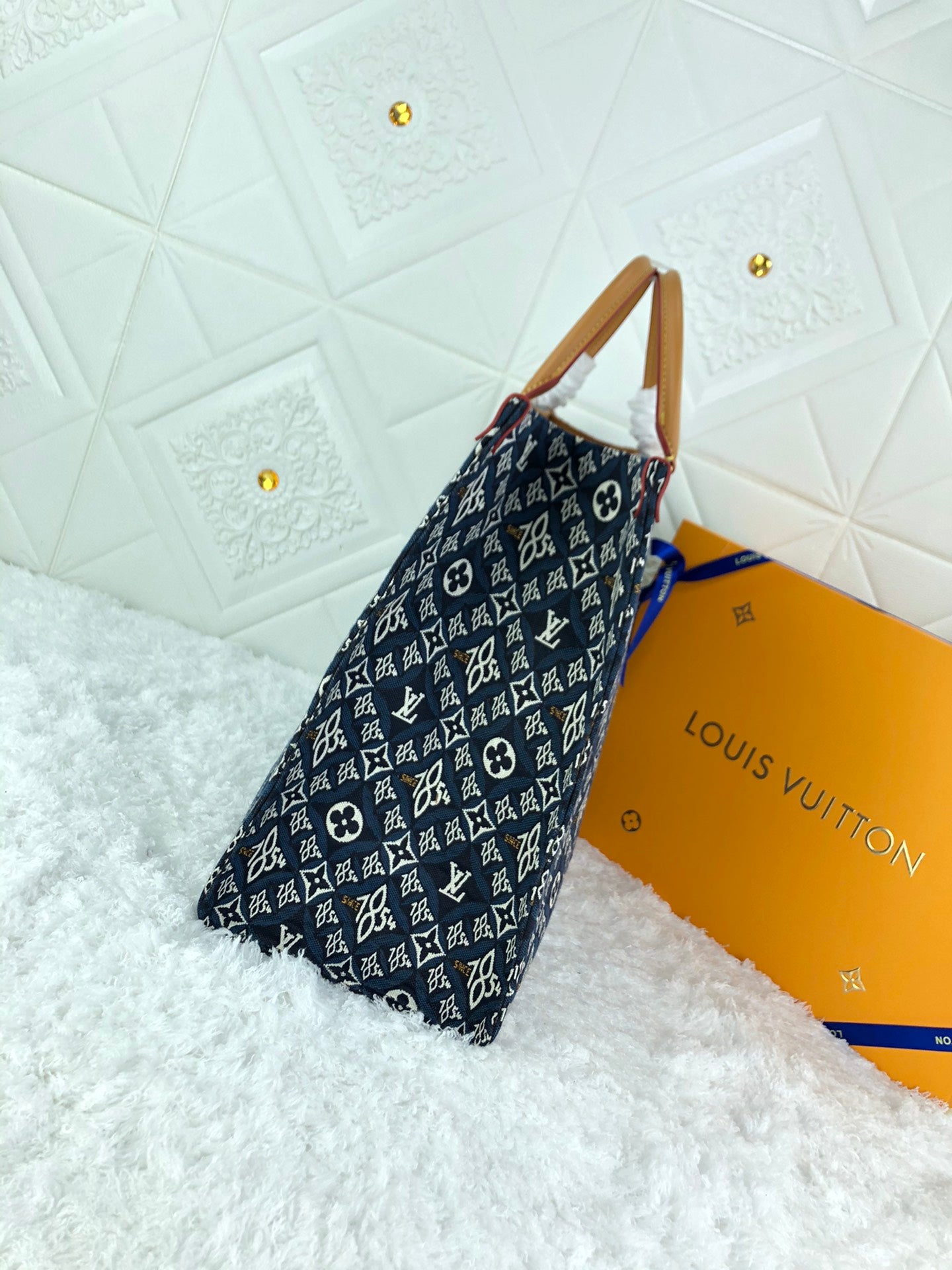 Louis Vuitton Onthego Mm Limited 1854 Denim Onthego Tote Medium Handbag 35cm