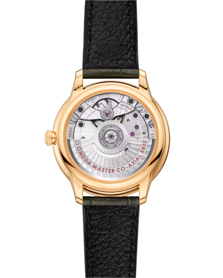Omega De Ville Prestige 34mm White Dial with Diamonds 18k Yellow Gold Strap 434.58.34.20.55.002