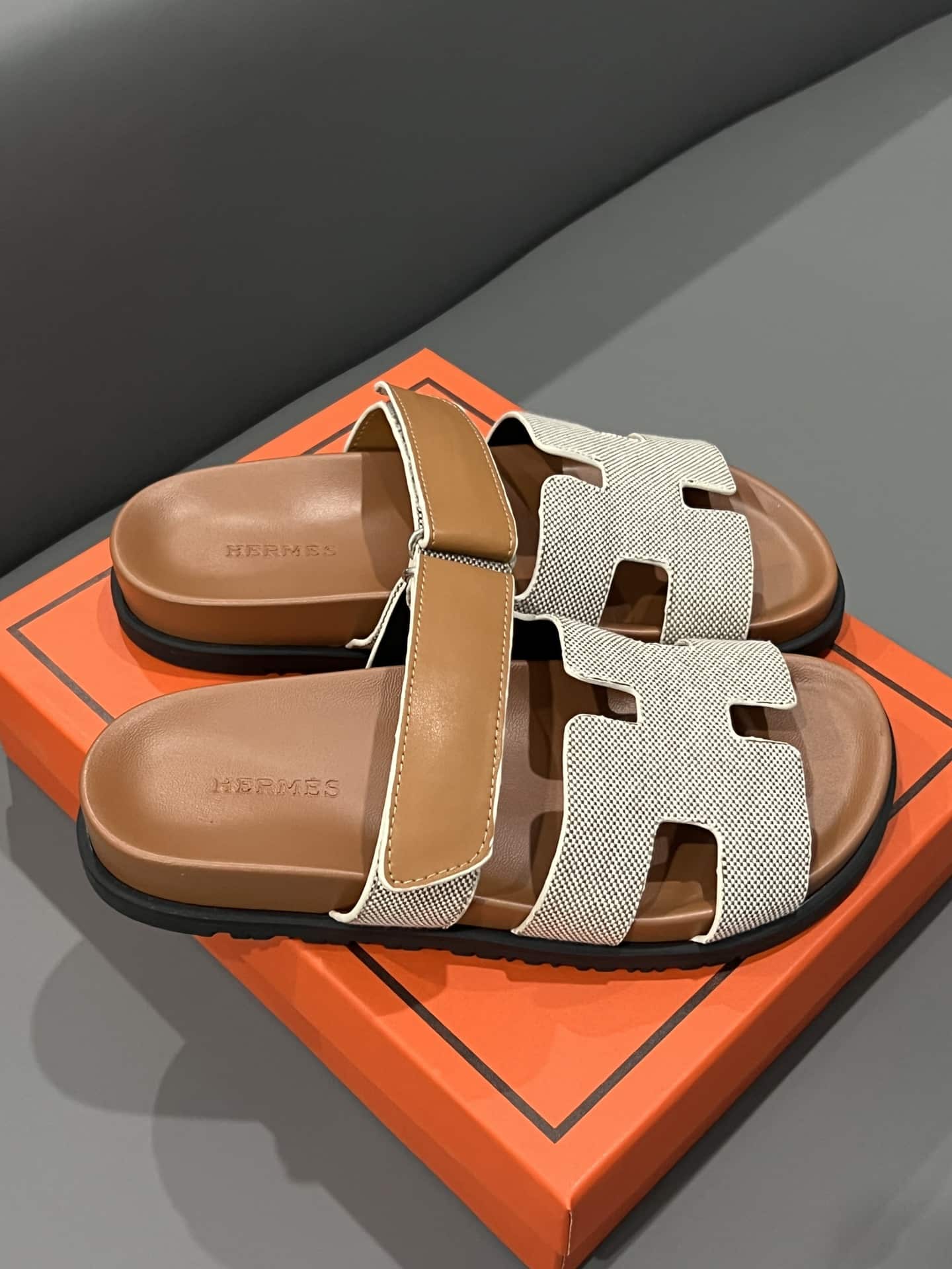 Hermes Chypre Sandal Prunoir Canvas Natural