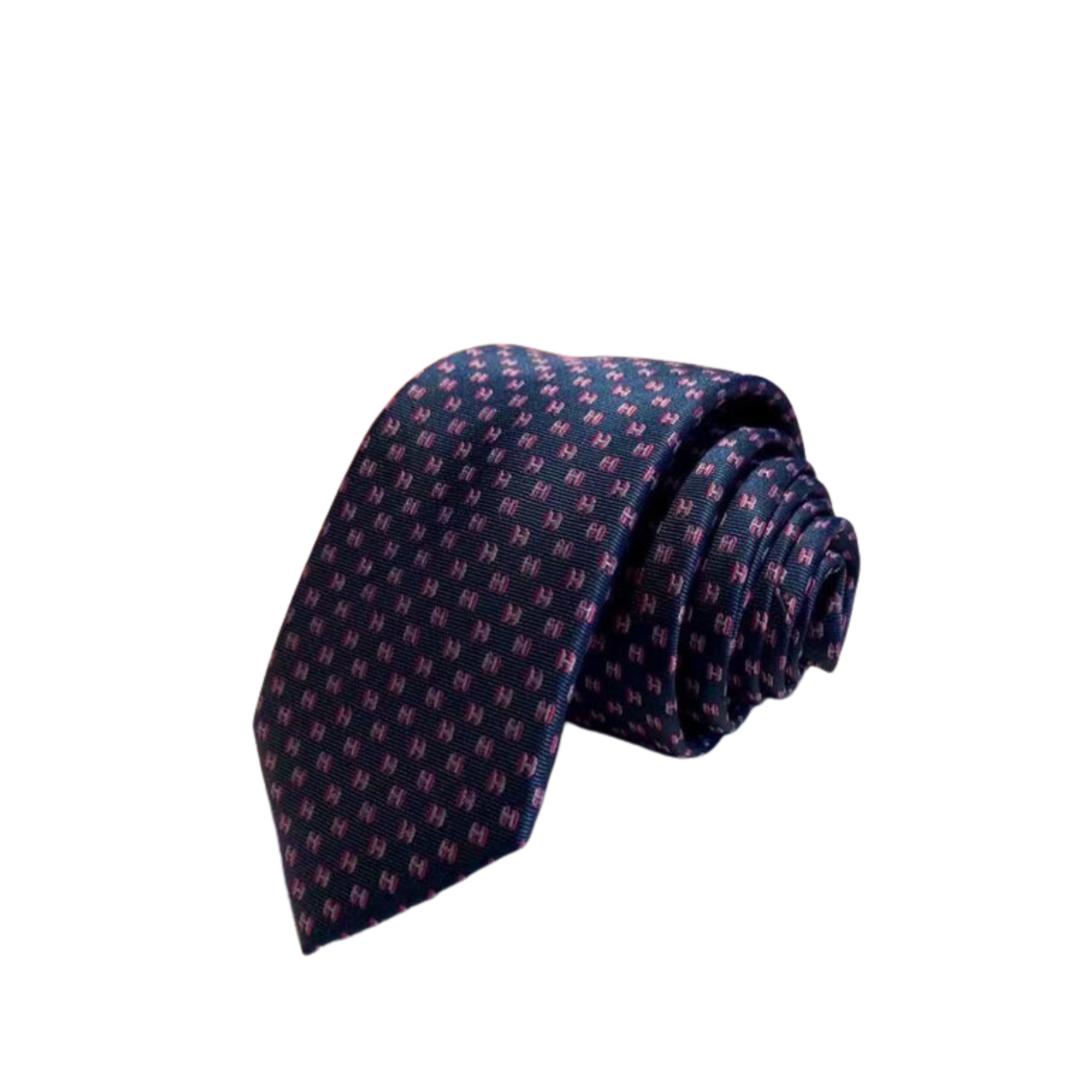 Hermes H Pattern Canvas Tie For Men