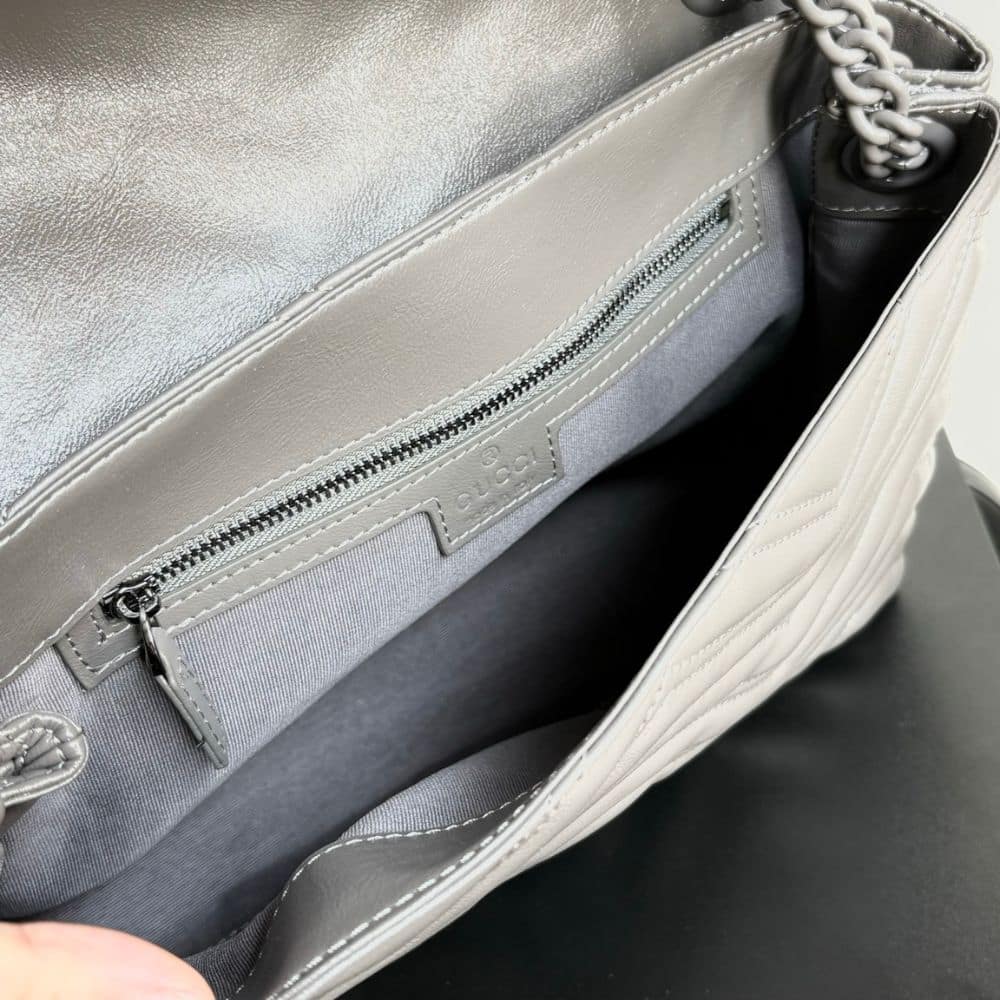 Gucci Marmont Medium Shoulder Bag Gray 31Cm