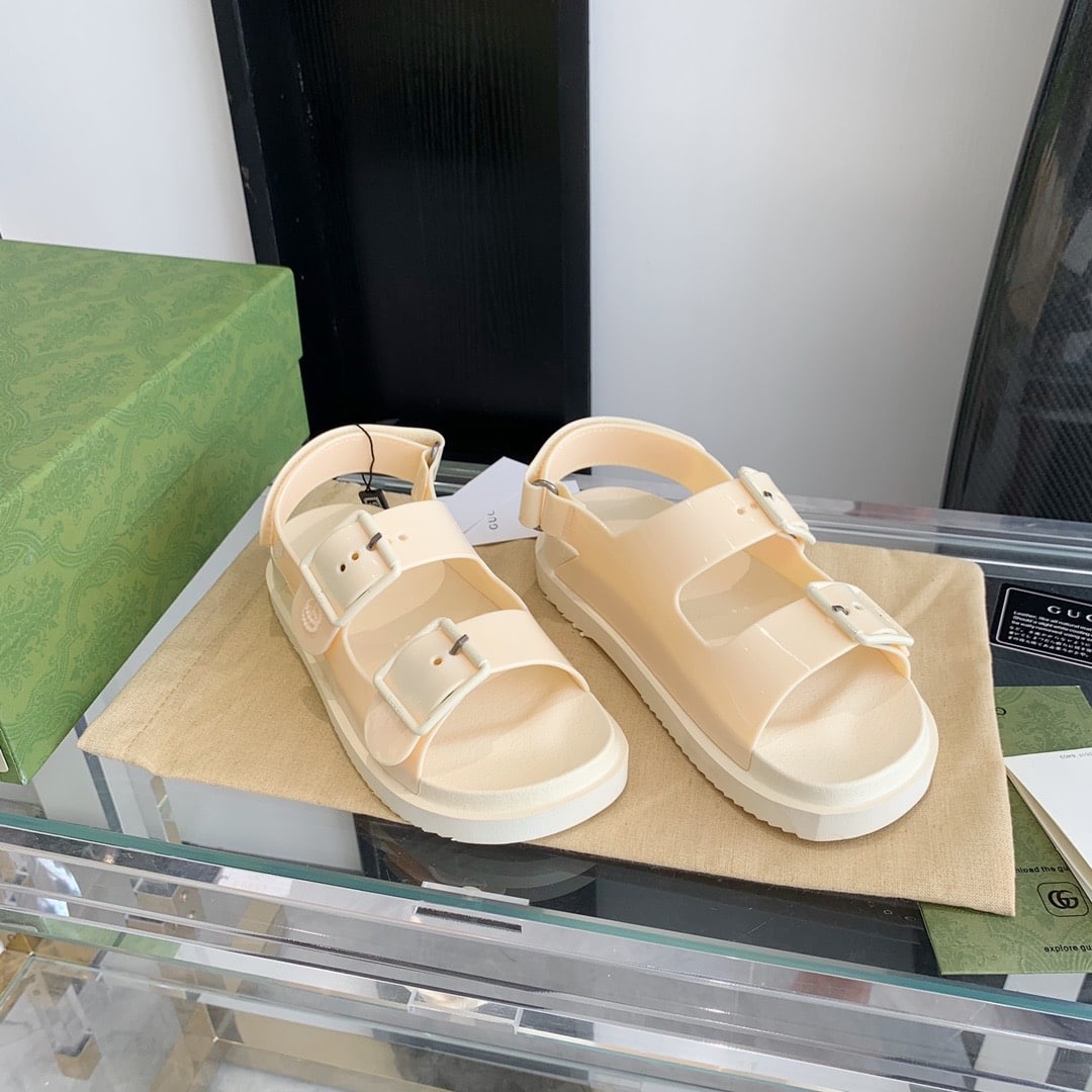 Gucci Women?S Sandal With Mini Double G White 660243 J8700 9050