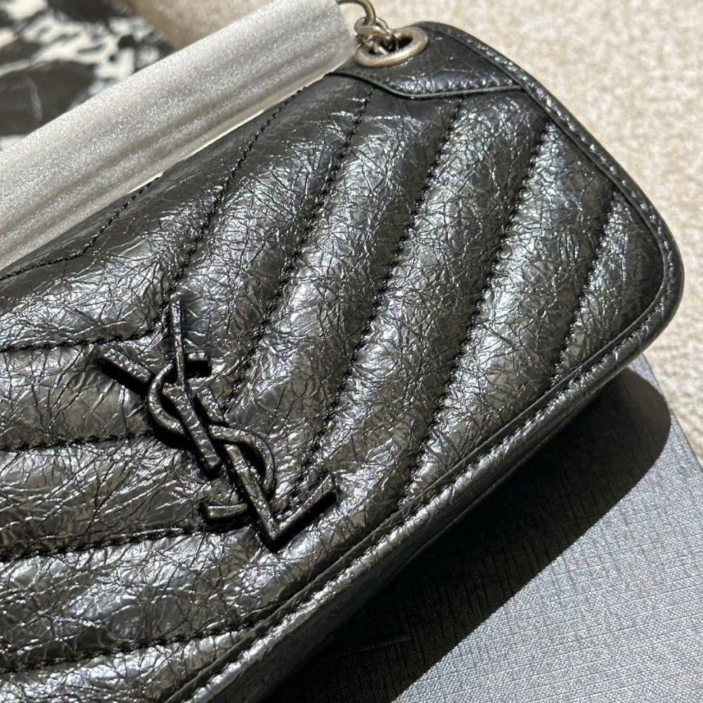 Saint Laurent Mini Matelasse Monogram Niki Bag Black 26Cm