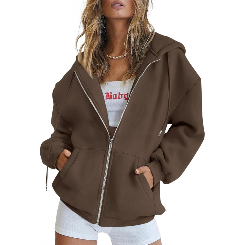 Women's 2026 Spring Zip Up Y2K Hoodies Casual Long