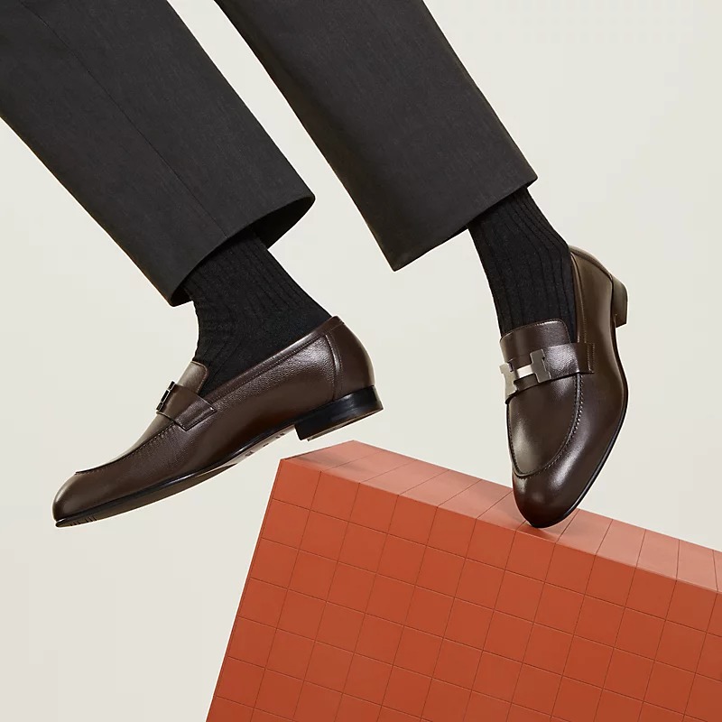 HERMES PARIS LOAFER MARRON EBENE