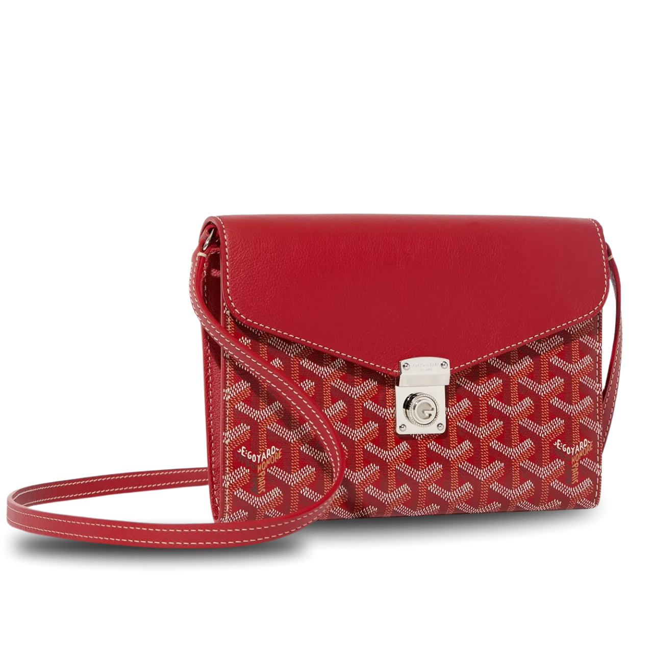 Goyard Chypre Wallet-Pouch 21cm Classic Red Goyardine Canvas And Calfskin