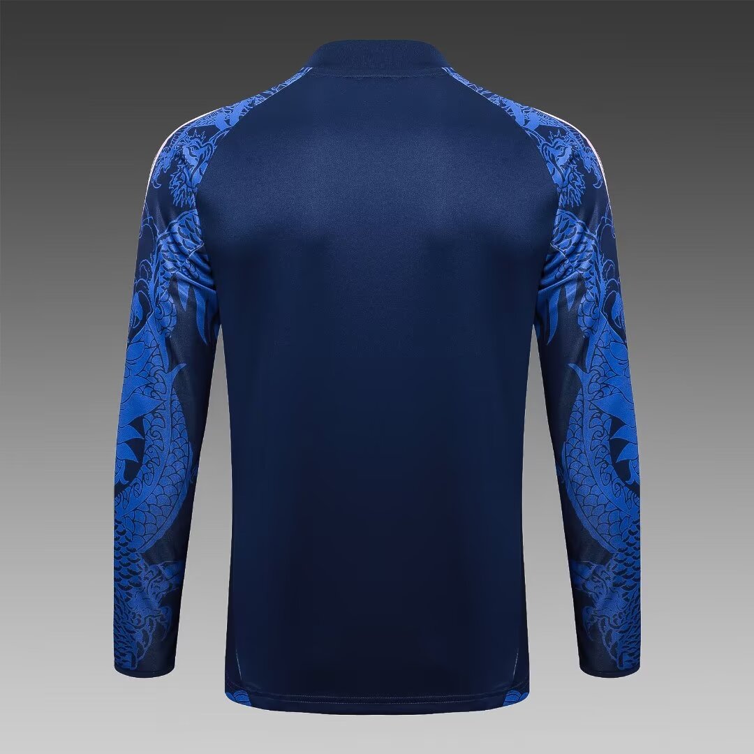 2024/2025 Real Madrid Half-Pull Training Suit Blue Football Shirt 1:1 Thai Quality