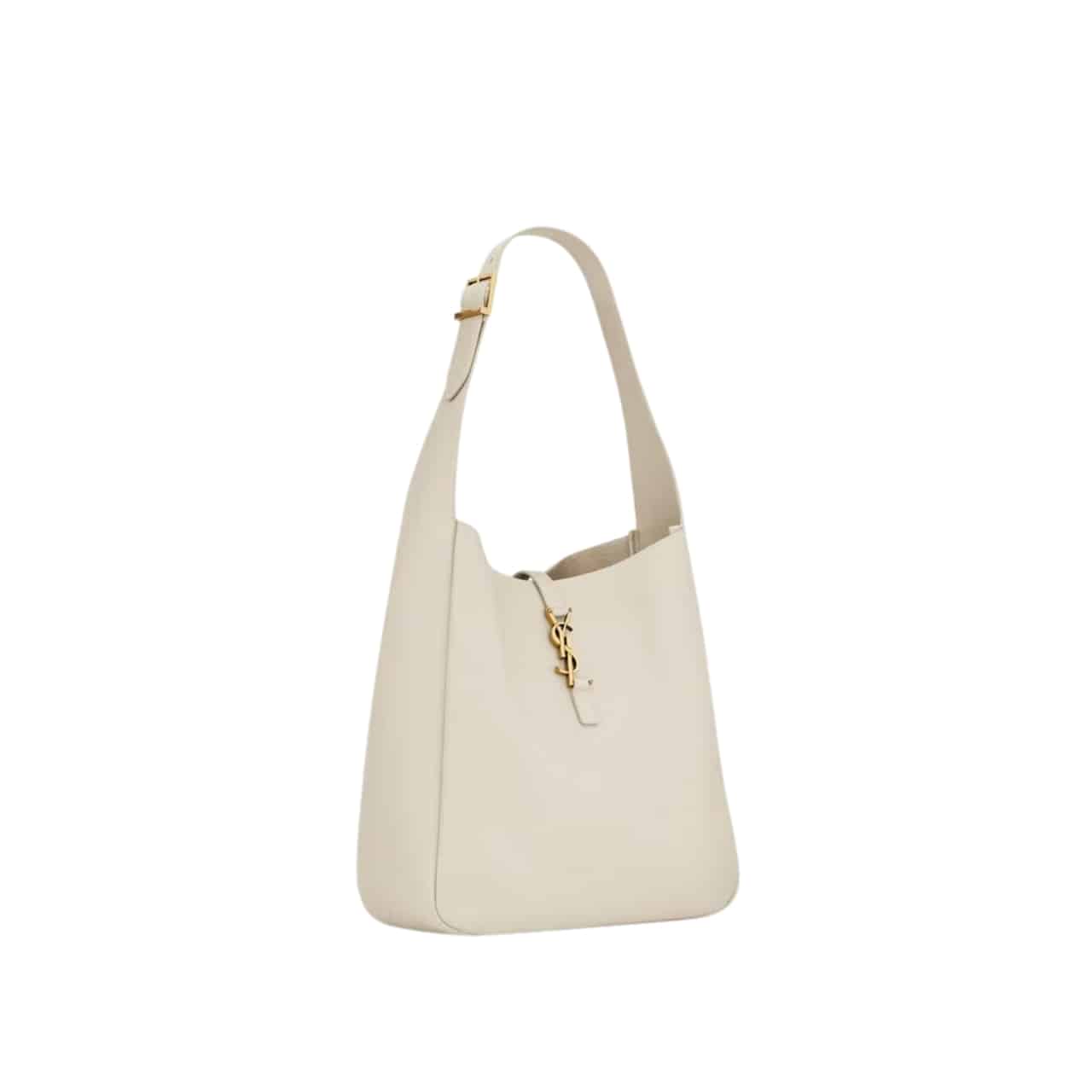 Saint Laurent Le 5 À 7 Supple Large In Grained Leather White 31Cm 753837Aaauq9207